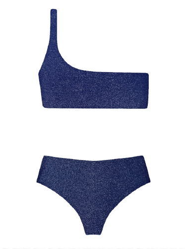 triangl melrose marina sparkle bikini small one shoulder blue
