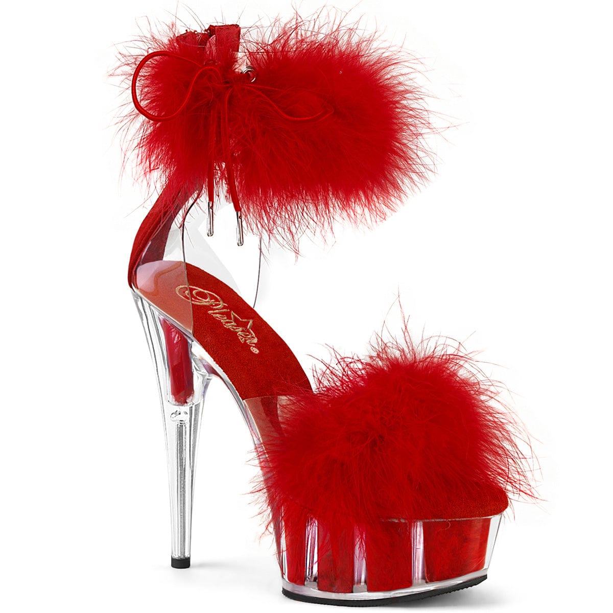 Red feather strap on sale heels