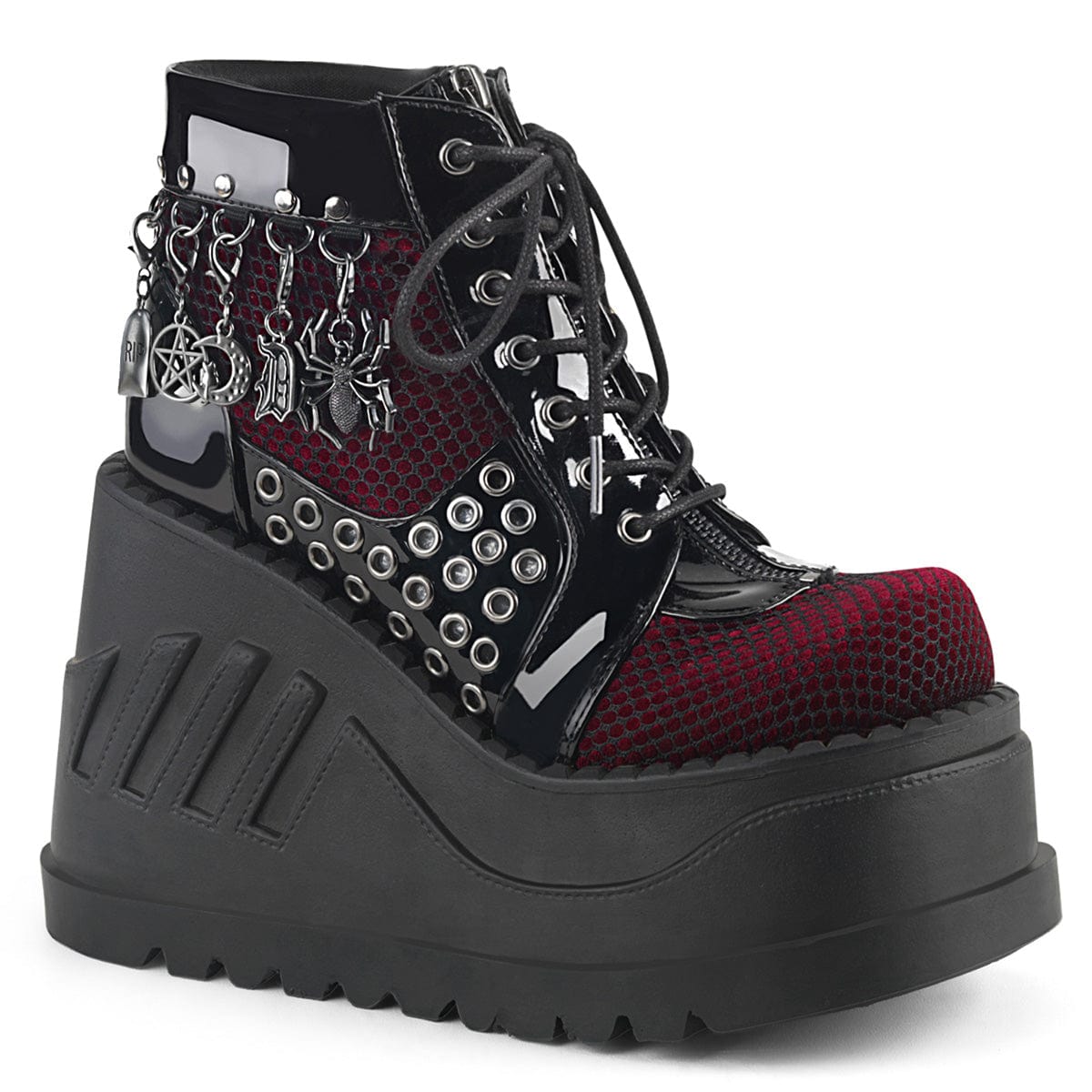 Burgundy velvet outlet combat boots