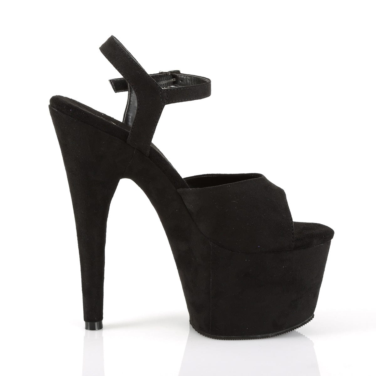 ADORE-709FS Black Faux Suede/Black Faux Suede