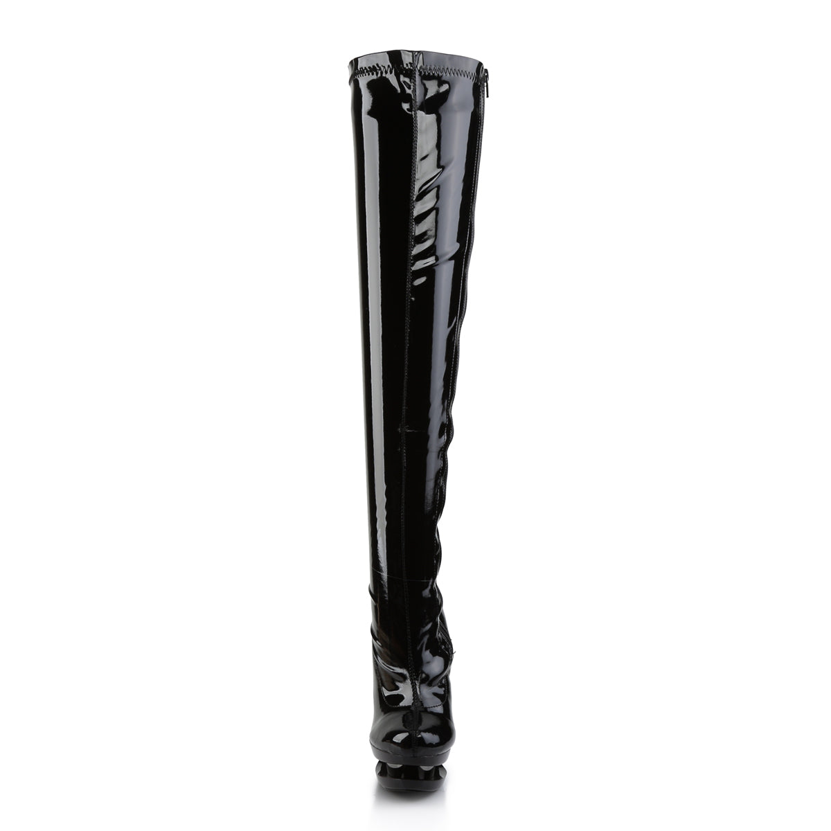 BLONDIE-3000 Black Stretch Patent/Black-Pewter Chrome