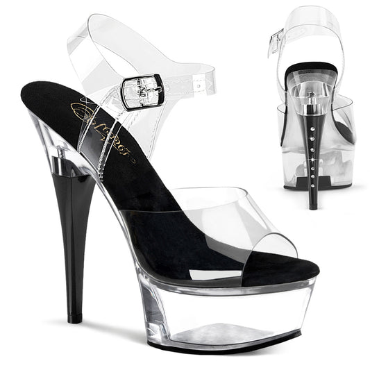 CAPTIVA-608 Clear-Black/Clear Platform Shoes