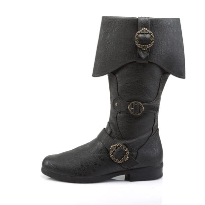 CARRIBEAN-299 Black Distressed Pu