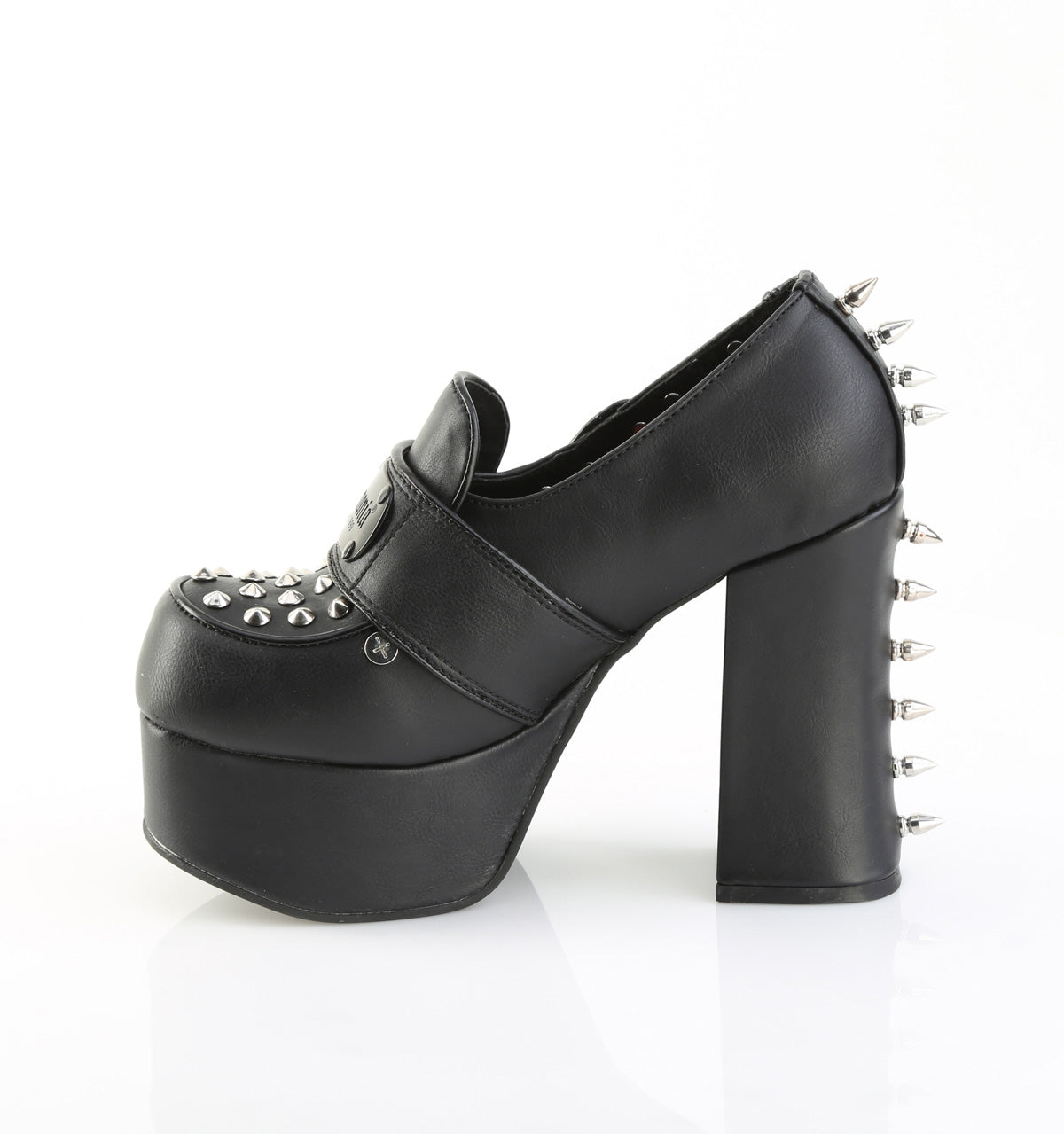 CHARADE-32 Black Vegan Leather Platform Shoes