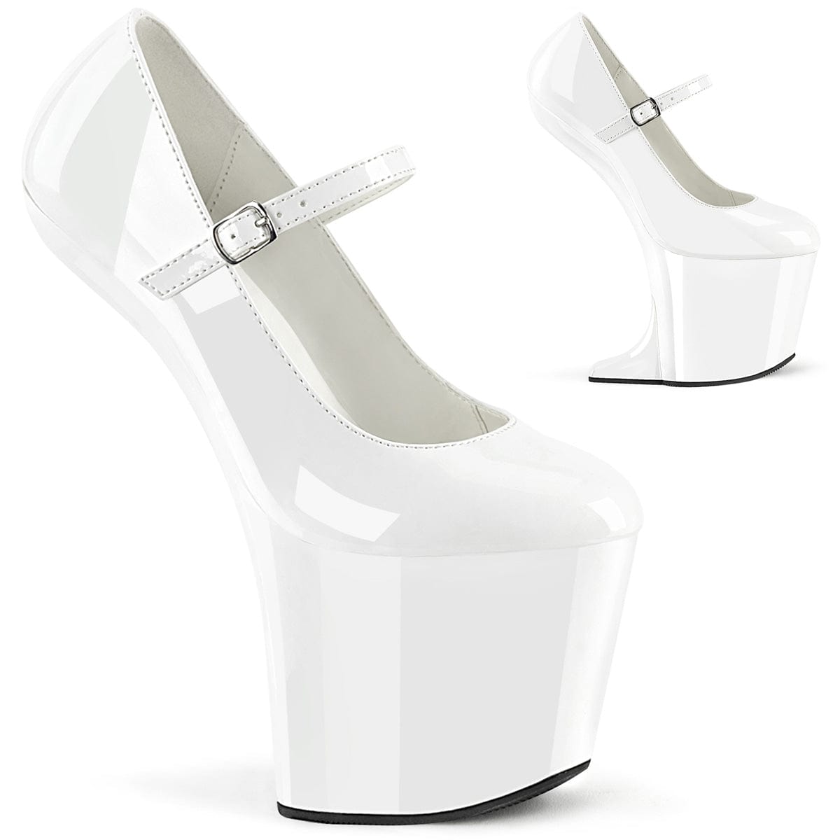 CRAZE-880 White Patent/White Pleaser US Size (Women's): 6