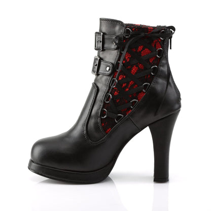 CRYPTO-51 Black-Red Lace Vegan Leather