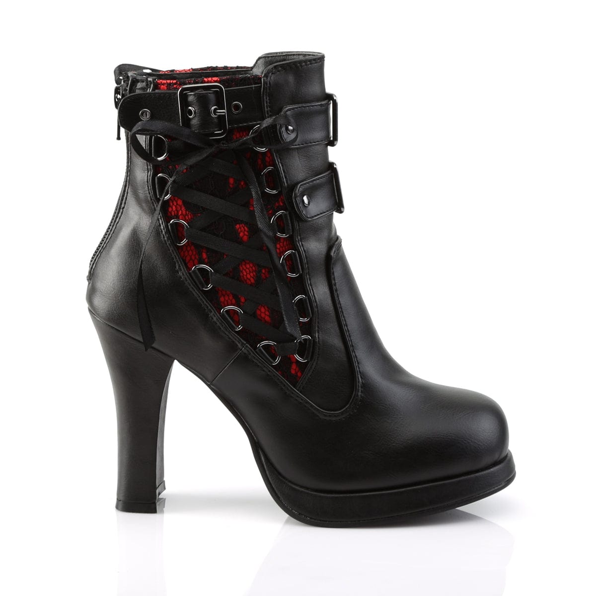 CRYPTO-51 Black-Red Lace Vegan Leather