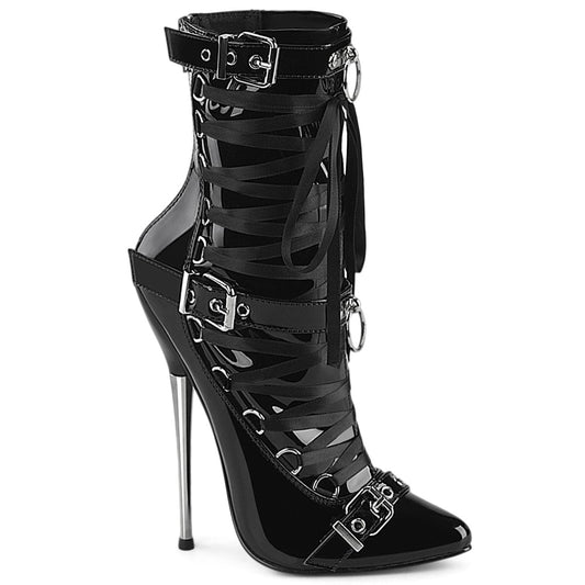 DAGGER-1032 Black Pat Stilettos Devious US Size (Women's): 5