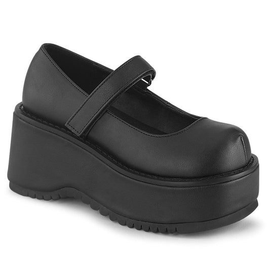 DOLLIE-01 Black Vegan Leather Mary Janes Demonia US Size (Women's): 6