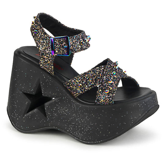 DYNAMITE-02 Black Multi Glitter Shoes Demonia US Size (Women's): 6