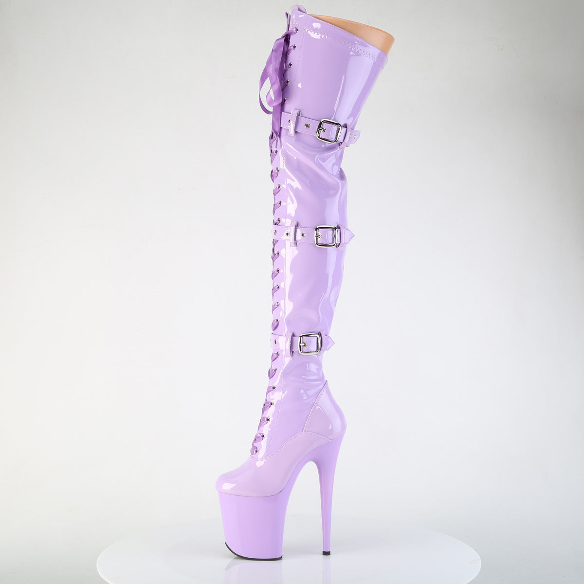 FLAMINGO-3028 Lavender Stretch Pat/Lavender Platform Shoes