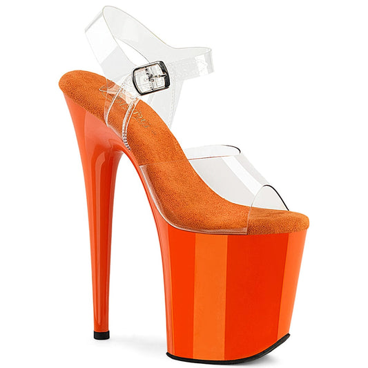 FLAMINGO-808 Platform Shoes Clear/Orange