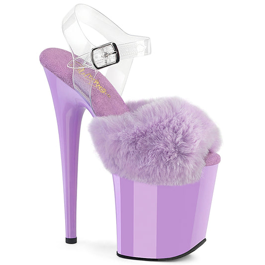 FLAMINGO-808FUR Lavender Faux Fur-Clear TPU/Lavender