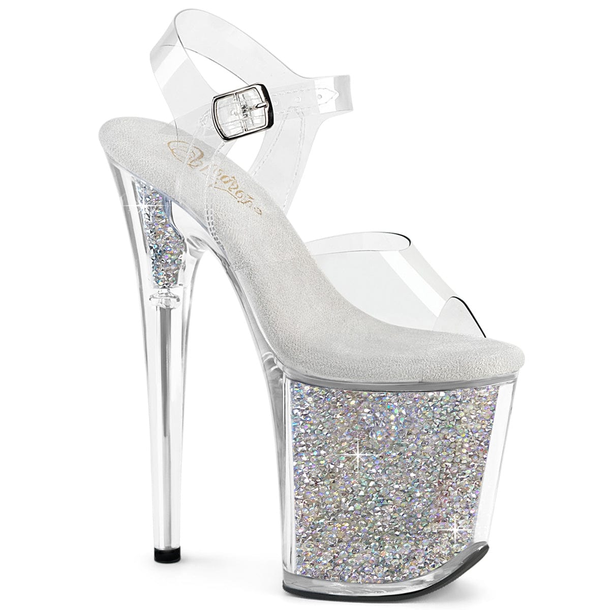 FLAMINGO-808RSI Clear/Clear-Silver AB RS Platform Heels Pleaser US Size (Women's): 5