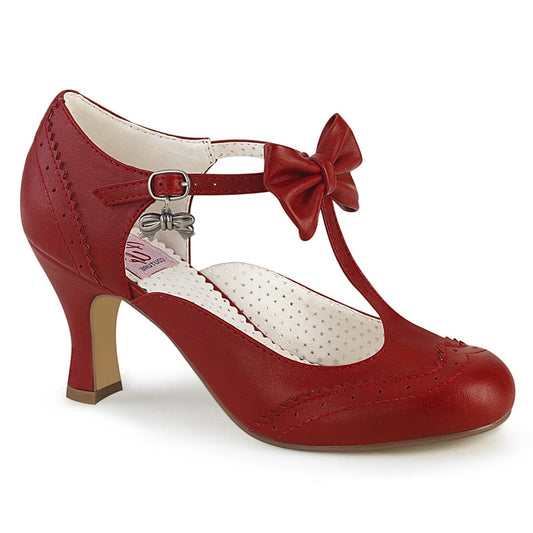 FLAPPER-11 Red Faux Leather