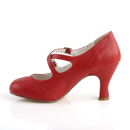 FLAPPER-35 Red Faux Leather