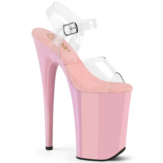 INFINITY-908 Platform Shoes Clear/Baby Pink