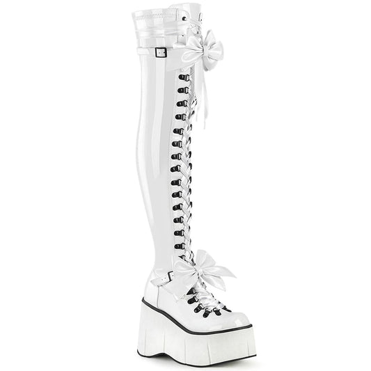 KERA-303 White Stretch Patent Thigh Boot Demonia US Size (Women's): 5