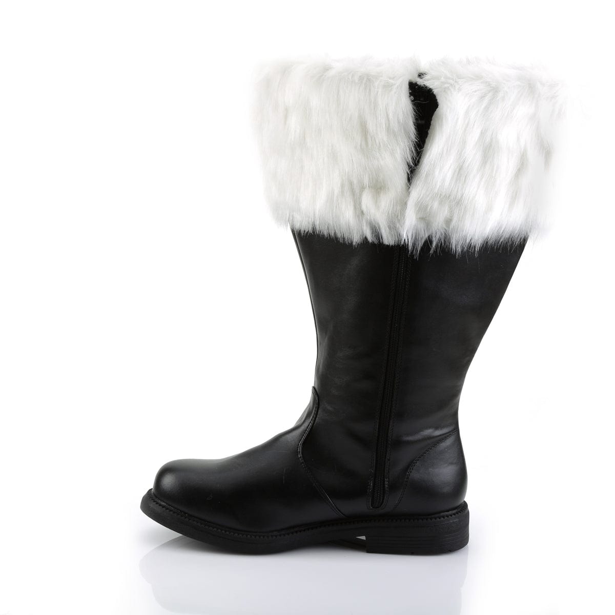 SANTA-106WC Black Pu-White Faux Fur