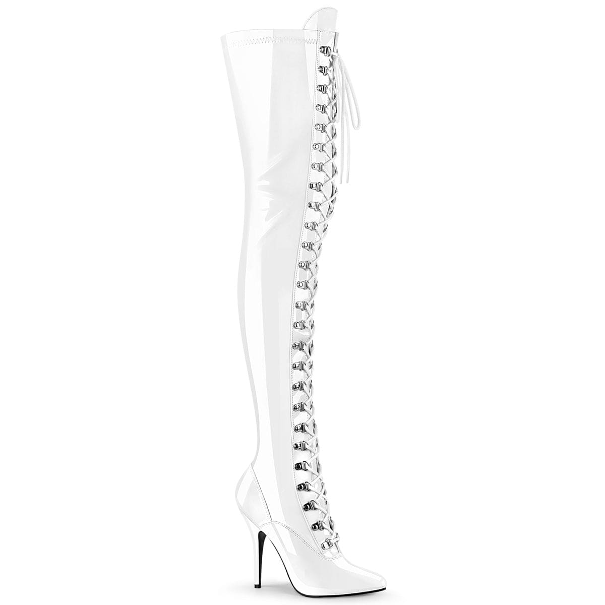 SEDUCE-3024 White Patent Thigh Boot Pleaser US Size (Women's): 6