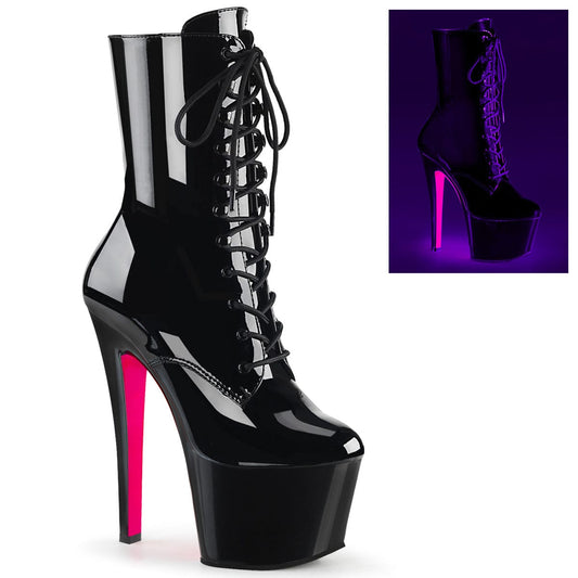 SKY-1020TT Black Patent/Black-Neon Hot Pink