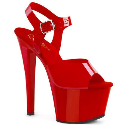 SKY-308N Red (Jelly-Like) TPU/Red Platform Sandal Pleaser US Size (Women's): 5