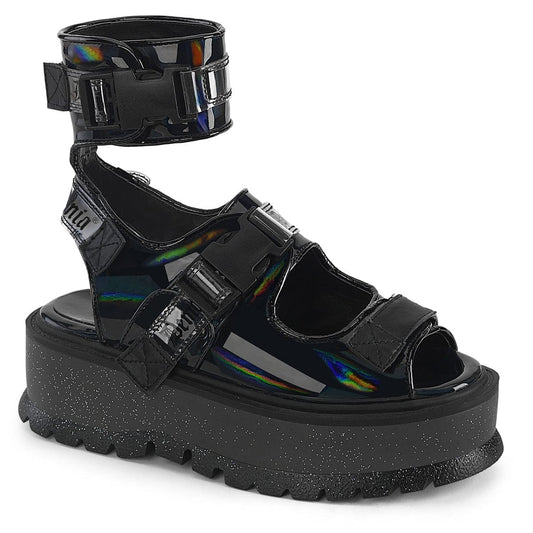 SLACKER-15B Black Hologram Patent Demonia US Size (Women's): 6