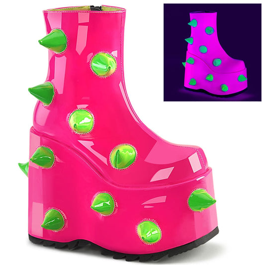 SLAY-77 UV Neon Pink-Neon Green Demonia US Size (Women's): 6