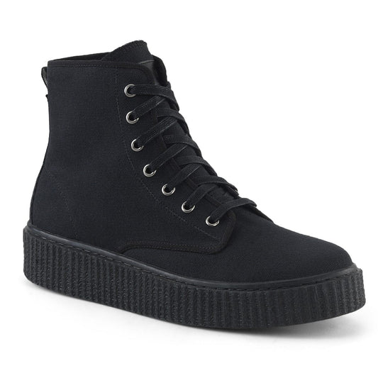 SNEEKER-201 Black Canvas Creeper Demonia US Size (Unisex/Men's): 4