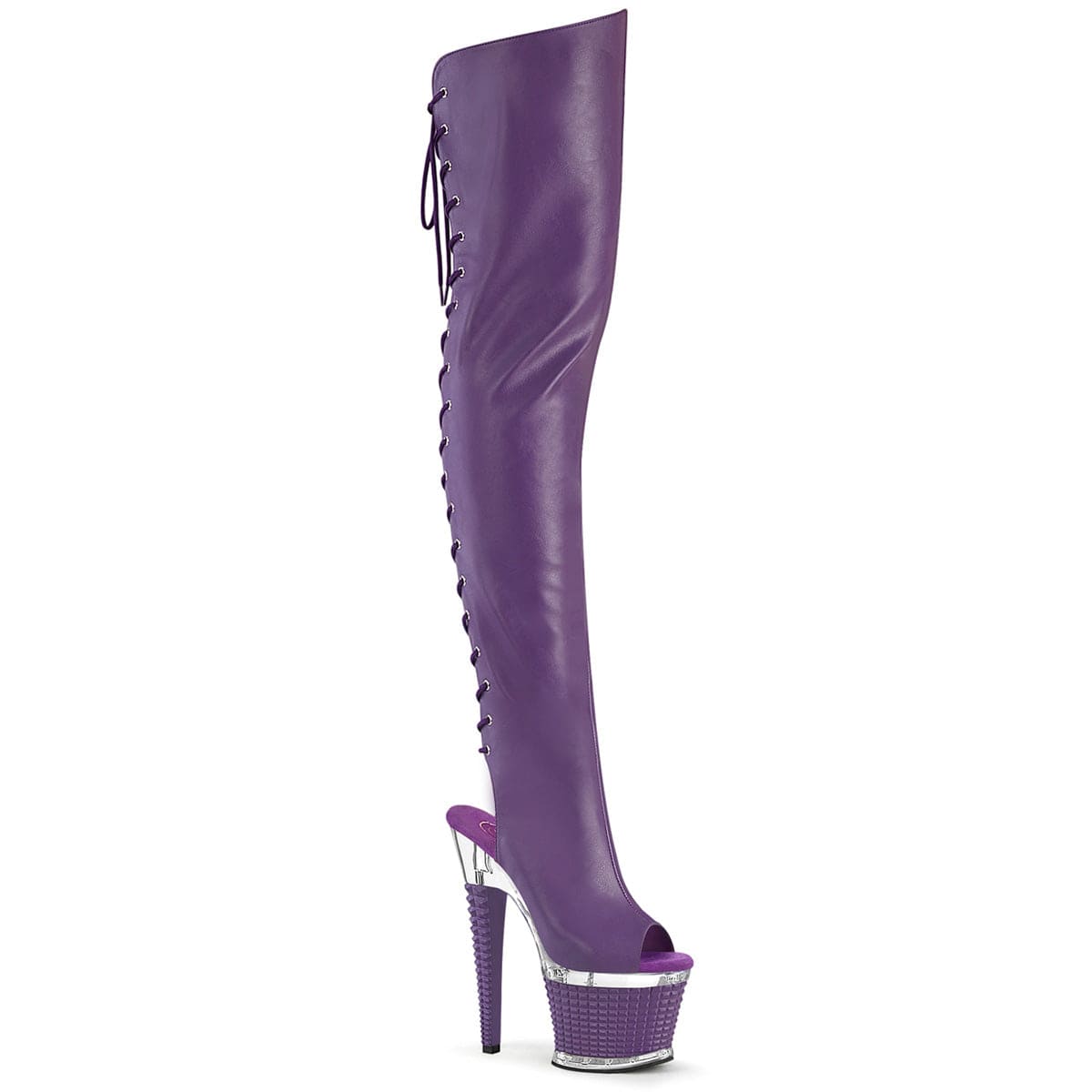 SPECTATOR-3030 Purple Faux Leather/Clear-Purple Matt