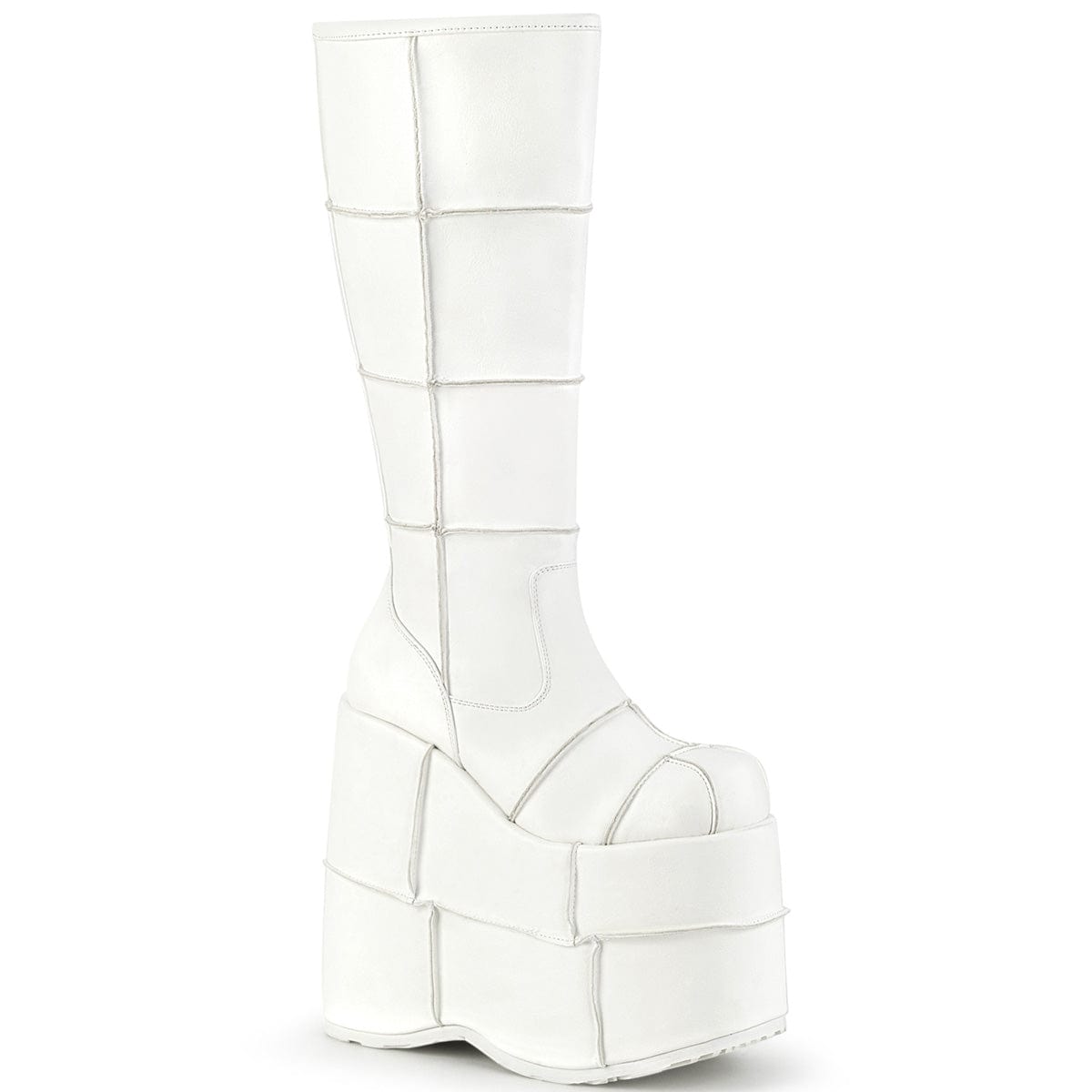 STACK-301 White Vegan Leather Knee Boot Demonia US Size (Unisex/Men's): 4