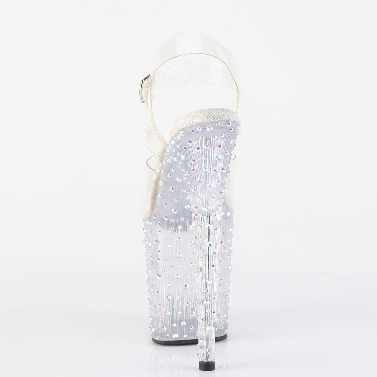 STARDANCE-808 Platform Shoes Clear/Clear-Silver Multi Rhinestone