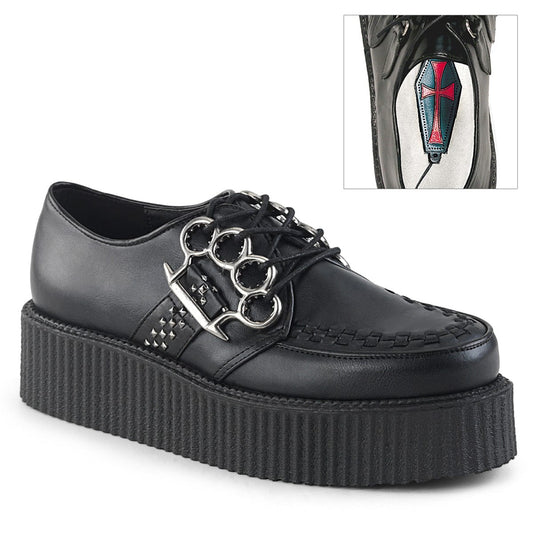 V-CREEPER-516 Black Vegan Leather Creeper Demonia US Size (Unisex/Men's): 4