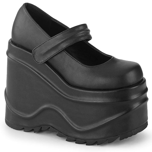 WAVE-32 Black Vegan Leather Mary Janes Demonia US Size (Women's): 6