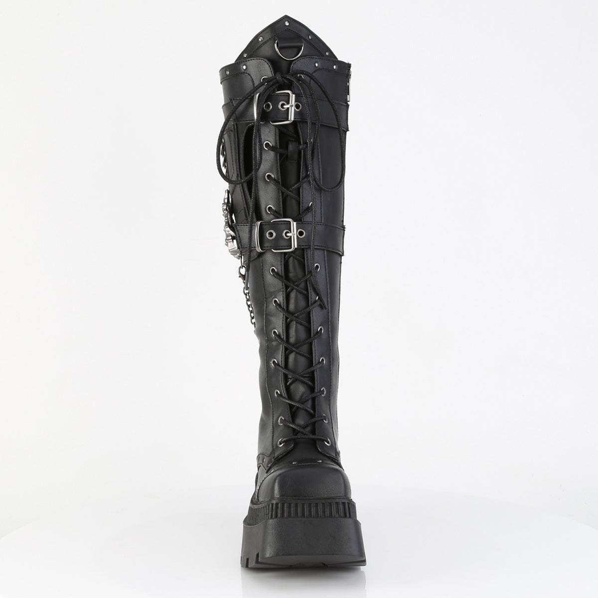 WRATH 205 Black Vegan Leather Knee High Boots