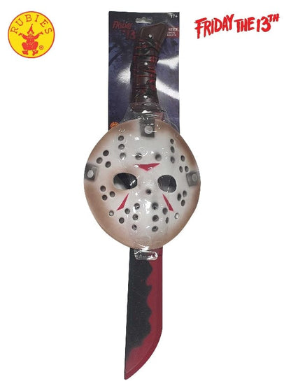 Jason "Friday the 13th" Mask & Machete Set Costume Accessory (Licensed) Sale Rubies Deerfield