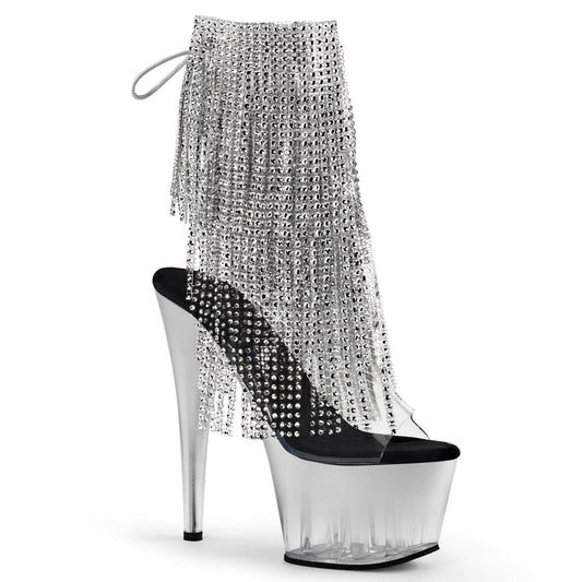 ADORE-1017RSFT Clear-Silver/Silver Ankle Boot Pleaser US Size (Women's): 5