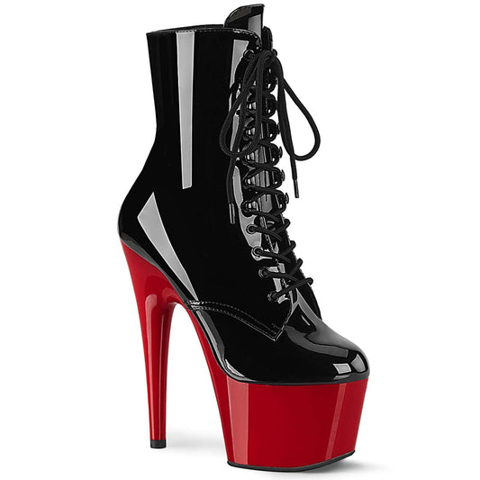 ADORE-1020 Black Patent/Red Ankle Boot Pleaser US Size (Women's): 5