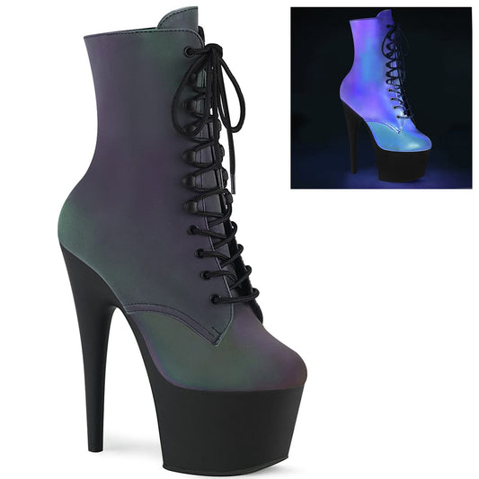 ADORE-1020REFL Green Multi Reflective/Black Matte Ankle Boot Pleaser US Size (Women's): 5