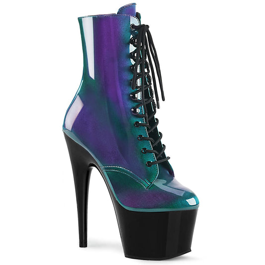 ADORE-1020SHG PurpLeather-Green/Black Ankle Boot Pleaser US Size (Women's): 5