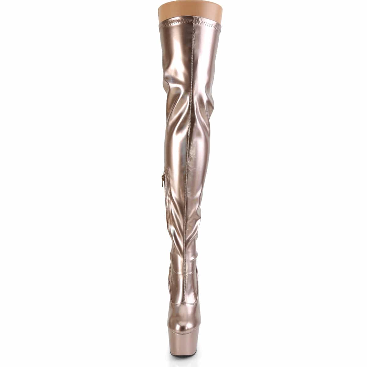 ADORE-3000HWR Rose Gold Stretch Hologram/Rose Gold Hologram Thigh Boot Pleaser US Size (Women's): 5