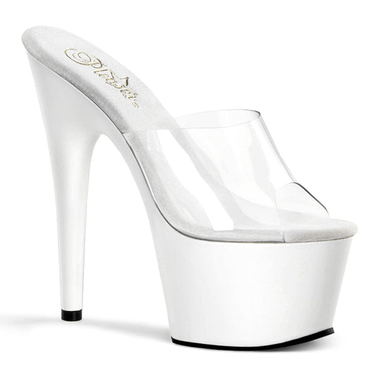 ADORE-701 Clear/White Slide Pleaser US Size (Women's): 5