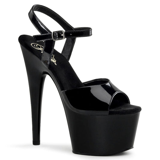 ADORE-709 Black Patent/Black Platform Sandal Pleaser US Size (Women's): 5