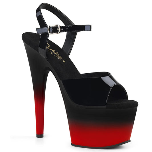 ADORE-709BR-H Black Patent/Black-Red Platform Sandal Pleaser US Size (Women's): 5