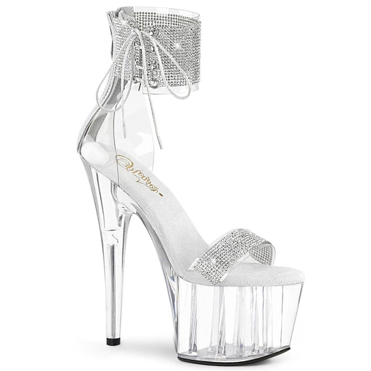 ADORE-727RS Clear-Silver/Clear Platform Sandal Pleaser US Size (Women's): 5