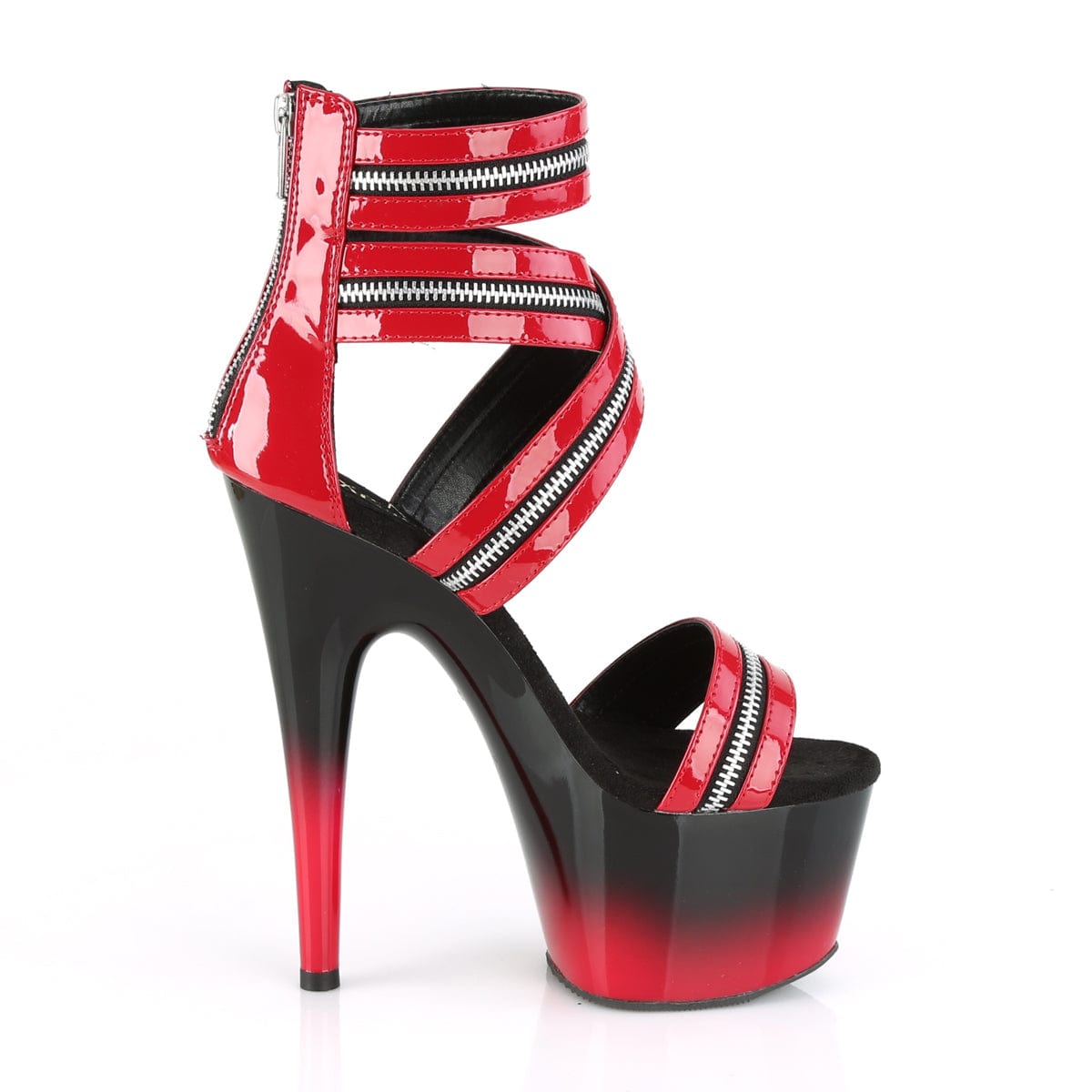 ADORE-766 Red Patent/Black-Red Platform Sandal Pleaser US Size (Women's): 5