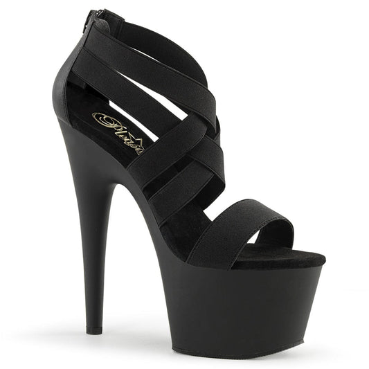 ADORE-769 Black Elastic Band-Faux Leather/Black Matte Platform Sandal Pleaser US Size (Women's): 5