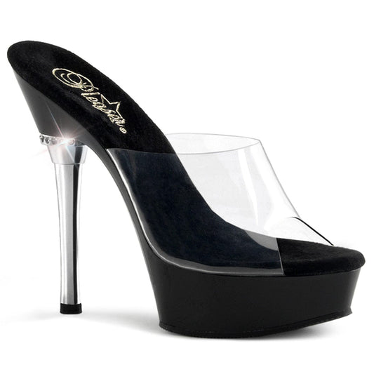 ALLURE-601 Clear/Black Platform Sandal Pleaser US Size (Women's): 5