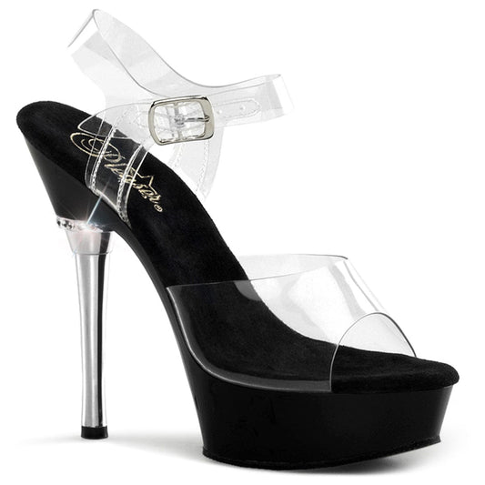 ALLURE-608 Clear/Black Platform Sandal Pleaser US Size (Women's): 5