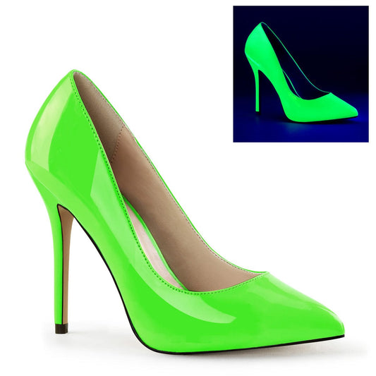 AMUSE-20 Neon Green Patent Pump Pleaser US Size (Women's): 5